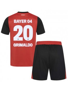 Billige Bayer Leverkusen Alejandro Grimaldo #20 Hjemmedraktsett Barn 2024-25 Kortermet (+ Korte bukser)